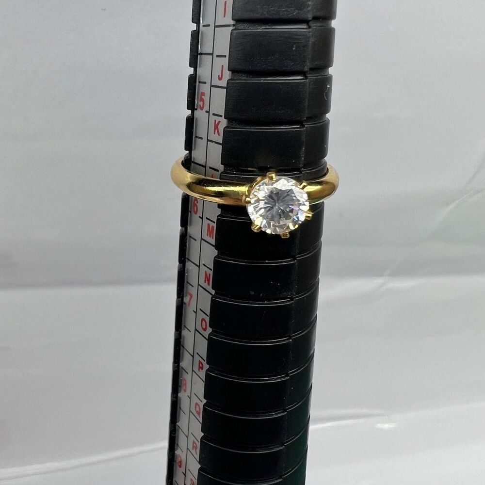 Vintage 6 Prong ~ Gold Tone Promise Ring ~ Adjustable